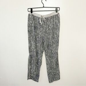 Donna Karan Gray and White Pebble Print Pajama Pants, Medium